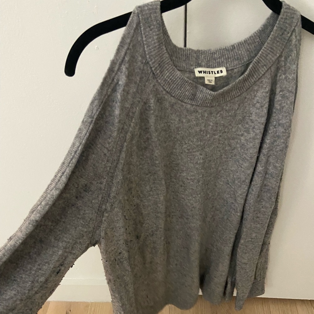 Whistles wool/cashmere open shoulder sweater